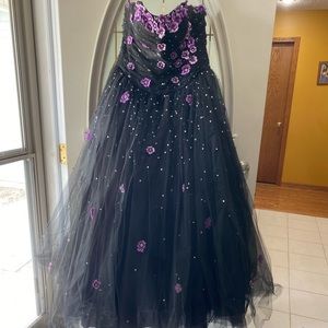 Black and Purple Ball Gown